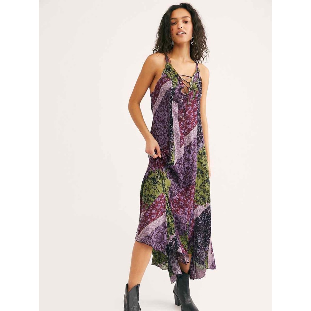 Free People Work of Art Printed Maxi Dress NWOT